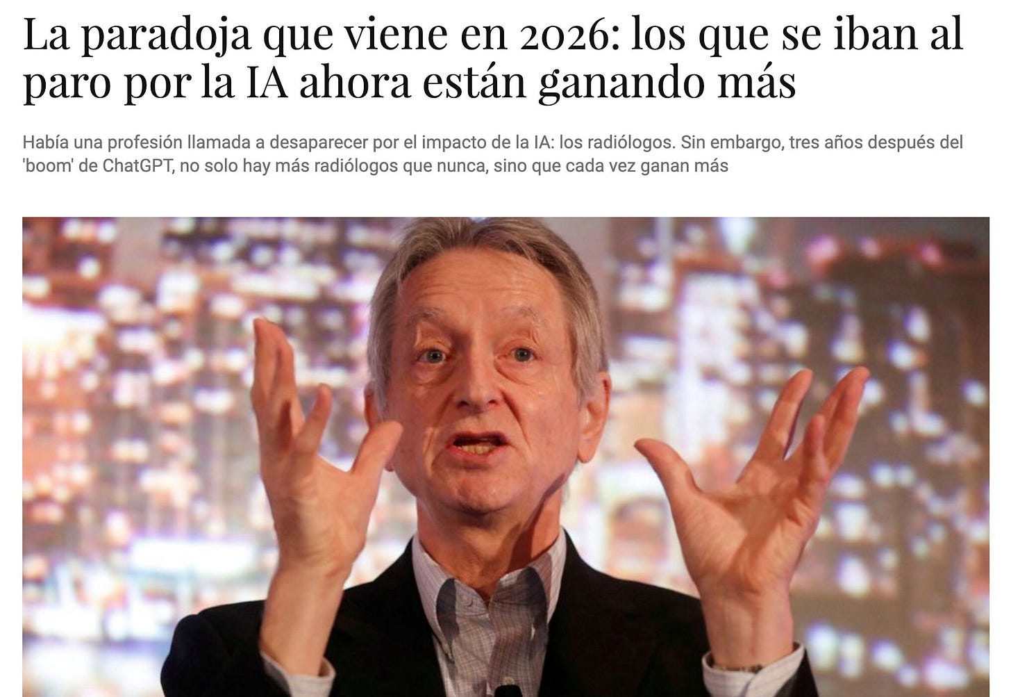 Press headline: the paradox coming in 2026, the radiologists who were supposed to lose their jobs to AI are now earning more